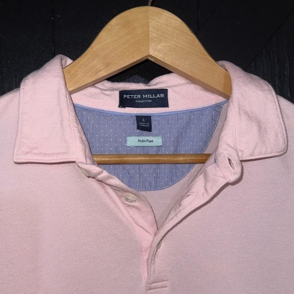 Peter Millar Collection Perfect Pique Pink Polo Cotton Tencel Blend 360 Stretch - Picture 3 of 9